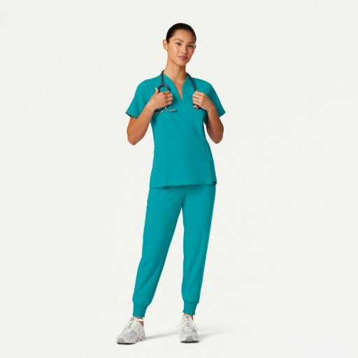 ULTRAlast W20003 Women's Silex Slim Knit-Waist Scrub Joggers Teal