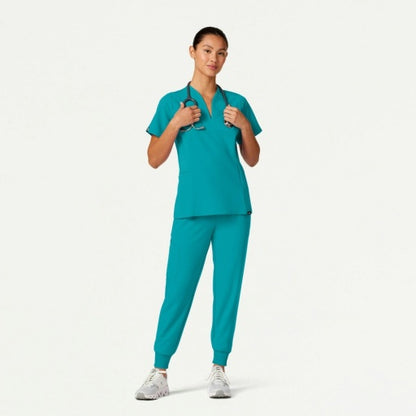 ULTRAlast W20003 Women's Silex Slim Knit-Waist Scrub Joggers Teal