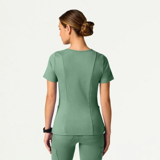 ULTRAsoft W30014 Women's Kass Slim 4-Pocket Scrub Top Sage