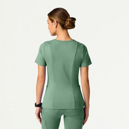 ULTRAsoft W30014 Women's Kass Slim 4-Pocket Scrub Top Sage