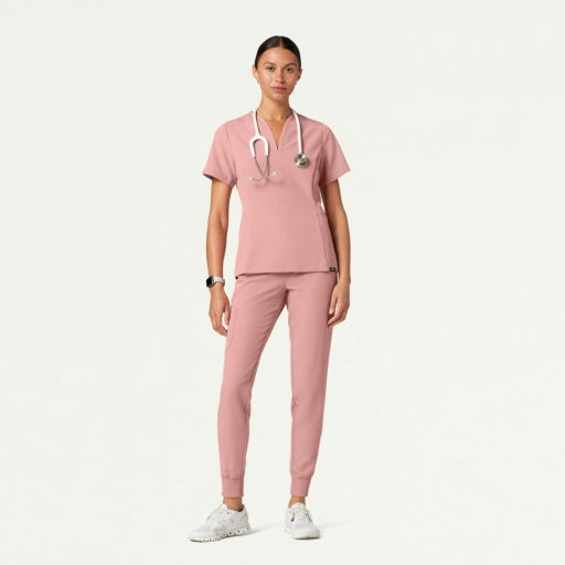 ULTRAlast W10003 Women's Calix Fit & Flare Scrub Top Mauve