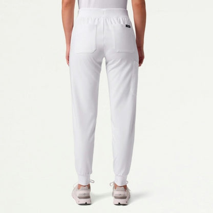 ULTRAlast W120002 Women's Silex Slim Knit-Waist Scrub Joggers White