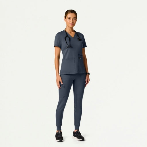ULTRAsoft W40002 Women's Kait 10-Pocket Skinny Scrub Joggers Carbon Gray