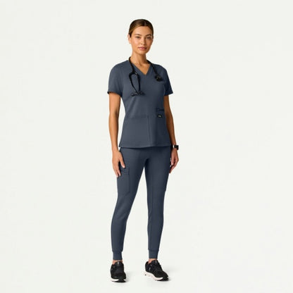ULTRAsoft W40002 Women's Kait 10-Pocket Skinny Scrub Joggers Carbon Gray