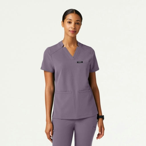 ULTRAlast W10015 Women's Helia Slim Notched V-Neck Scrub Top Titanium