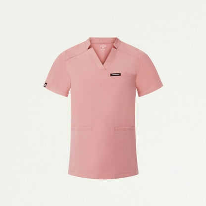 ULTRAlast W10015 Women's Helia Slim Notched V-Neck Scrub Top Mauve
