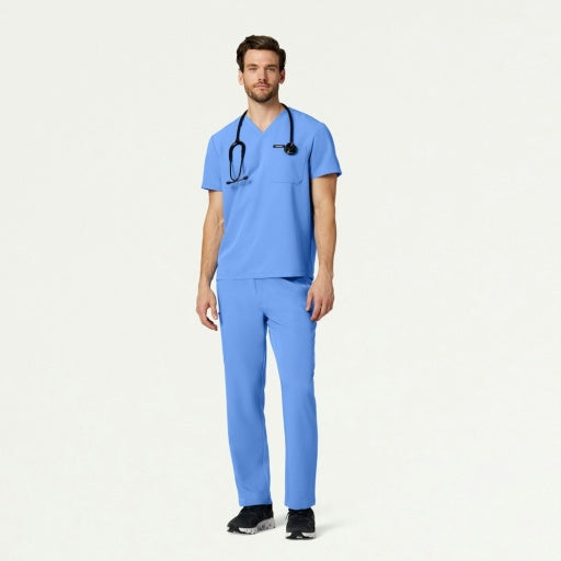 ULTRAlast M10001 Men's Holmes 1-Pocket Scrub Top Ceil Blue