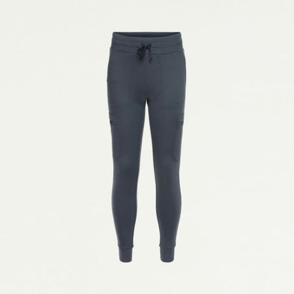 ULTRAsoft W40002 Women's Kait 10-Pocket Skinny Scrub Joggers Carbon Gray