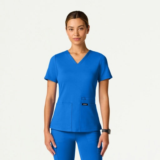 ULTRAsoft W30014 Women's Kass Slim 4-Pocket Scrub Top Royal Blue