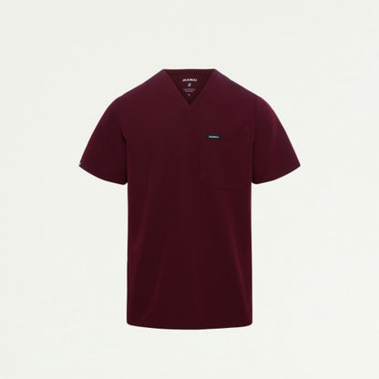 ULTRAlast M10001 Men's Holmes 1-Pocket Scrub Top Burgundy