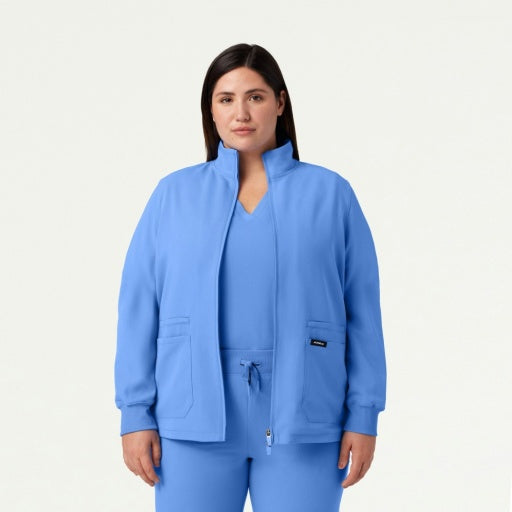 ULTRAlast W60001 Women's Ceri 6-Pocket Scrub Jacket Ceil Blue