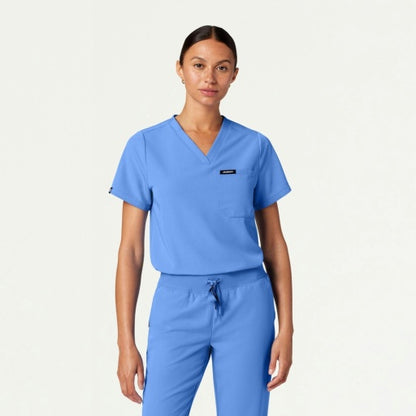 ULTRAlast W10001 Women's Rhena 1-Pocket Scrub Top Ceil Blue