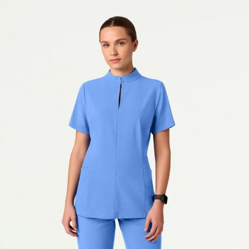 ULTRAlite W10039 Women's Aria Fit & Flare Scrub Top Ceil Blue