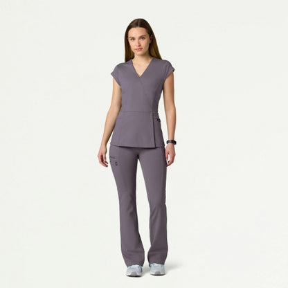ULTRAsoft W210001 Women's Isla Mock-Wrap Scrub Top Titanium