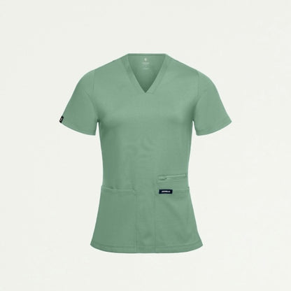 ULTRAsoft W30014 Women's Kass Slim 4-Pocket Scrub Top Sage