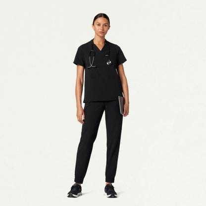 ULTRAlast W10002 Women's Helia Notched V-Neck Scrub Top Black