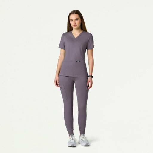 ULTRAsoft W40002 Women's Kait 10-Pocket Skinny Scrub Joggers Titanium