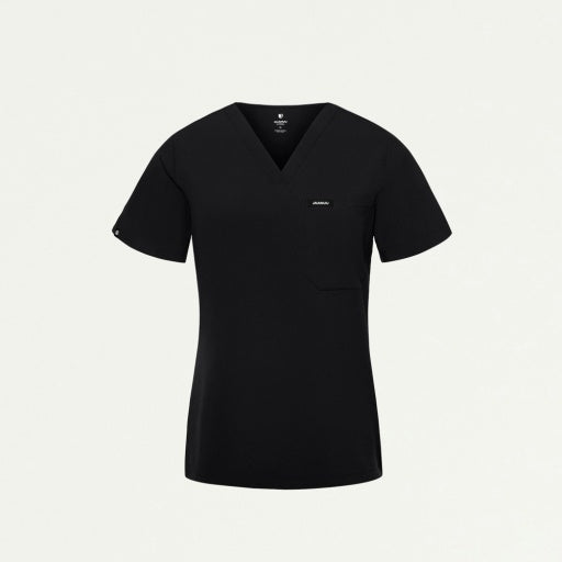 ULTRAlite W10040 Women's Rhena Slim 1-Pocket Scrub Top Black
