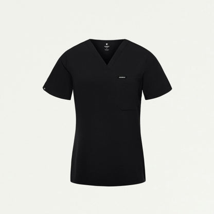 ULTRAlite W10040 Women's Rhena Slim 1-Pocket Scrub Top Black