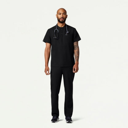 ULTRAlast M10003 Men's Reeve Henley Scrub Top Black