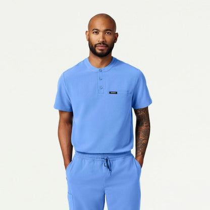 ULTRAlast M10003 Men's Reeve Henley Scrub Top Ceil Blue