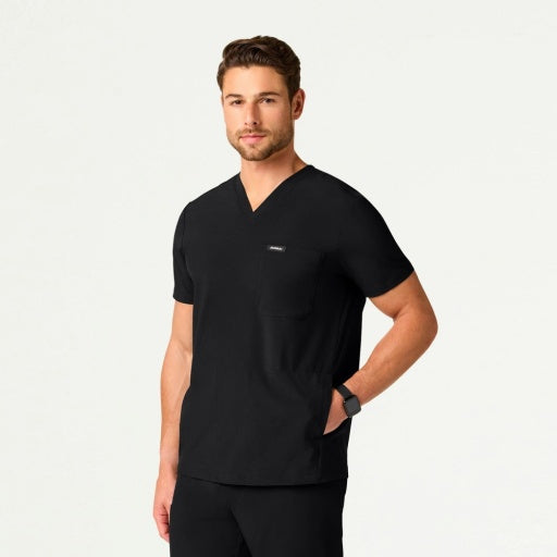 ULTRAlite M10013 Men's Bron 3-Pocket Scrub Top Black