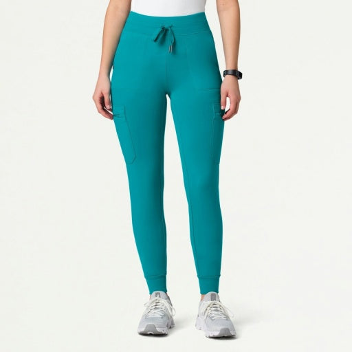 ULTRAsoft W40002 Women's Kait 10-Pocket Skinny Scrub Joggers Teal