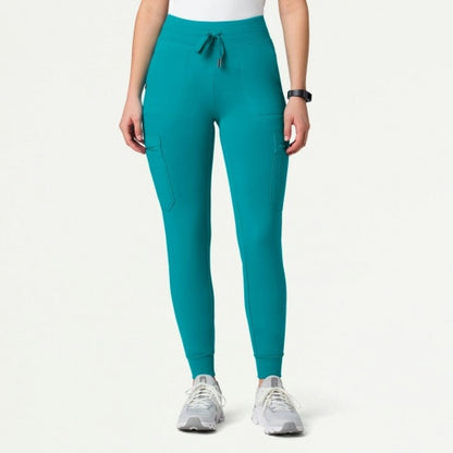 ULTRAsoft W40002 Women's Kait 10-Pocket Skinny Scrub Joggers Teal