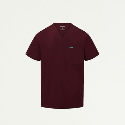 ULTRAlite M10004 Men's Holmes 1-Pocket Scrub Top Burgundy