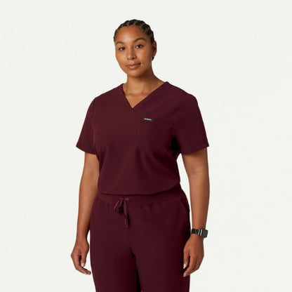 ULTRAlast W10001 Women's Rhena 1-Pocket Scrub Top Burgundy
