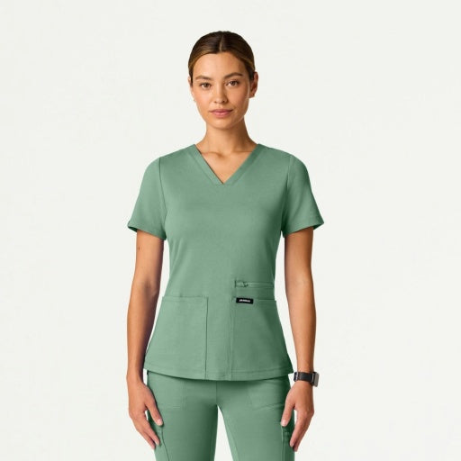 ULTRAsoft W30014 Women's Kass Slim 4-Pocket Scrub Top Sage