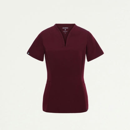 ULTRAlast W10003 Women's Calix Fit & Flare Scrub Top Burgundy