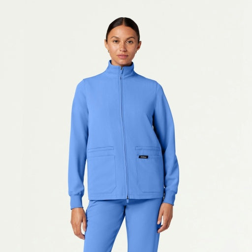 ULTRAlast W60001 Women's Ceri 6-Pocket Scrub Jacket Ceil Blue