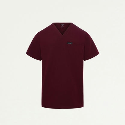 ULTRAlast M10002 Men's Platt 3-Pocket Scrub Top Burgundy