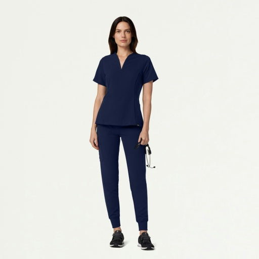 ULTRAlast W10003 Women's Calix Fit & Flare Scrub Top Midnight Navy