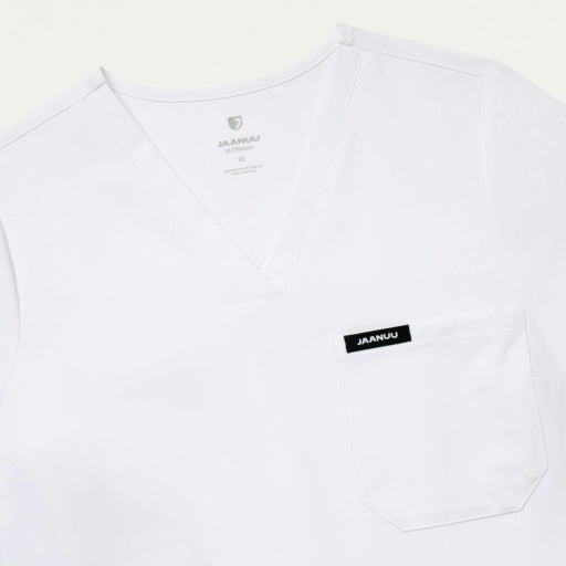 ULTRAlast W10013 Women's Rhena Slim 1-Pocket Scrub Top White