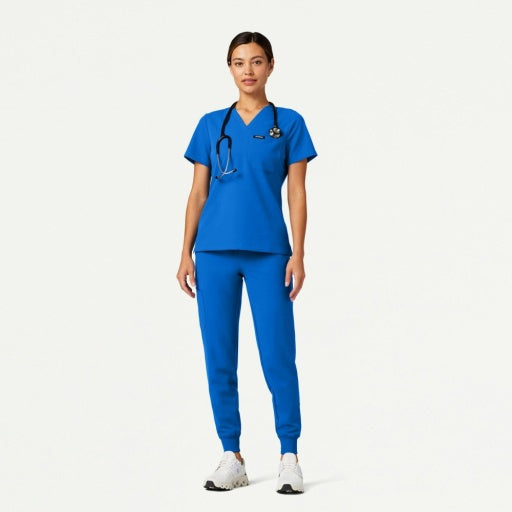 ULTRAlast W10013 Women's Rhena Slim 1-Pocket Scrub Top Royal Blue