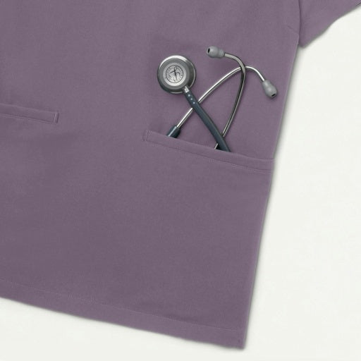 ULTRAlast W10015 Women's Helia Slim Notched V-Neck Scrub Top Titanium