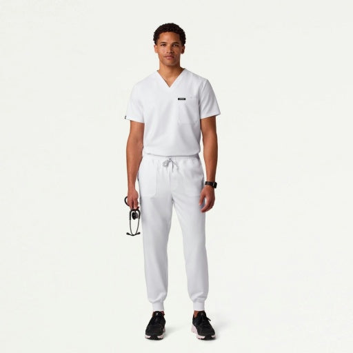 ULTRAlast M120001 Men's Osmo 8-Pocket Cargo Scrub Joggers White