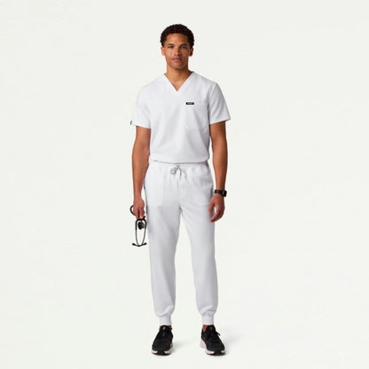 ULTRAlast M120001 Men's Osmo 8-Pocket Cargo Scrub Joggers White