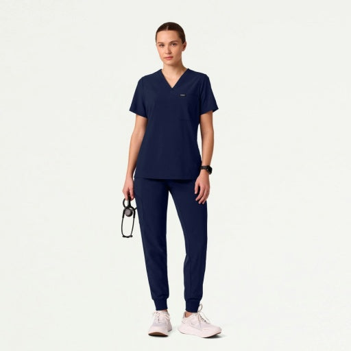 ULTRAlite W10040 Women's Rhena Slim 1-Pocket Scrub Top Midnight Navy