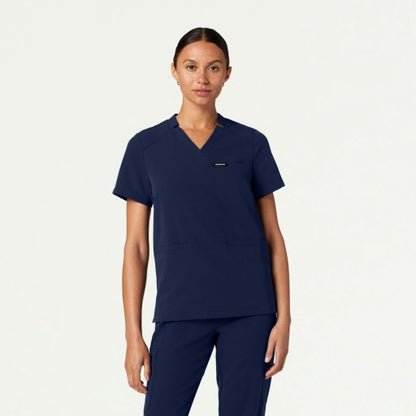 ULTRAlast W10002 Women's Helia Notched V-Neck Scrub Top Midnight Navy