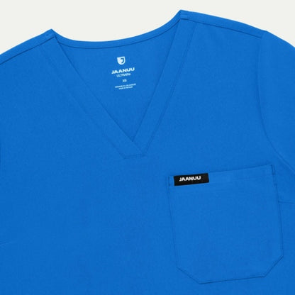 ULTRAlite W10040 Women's Rhena Slim 1-Pocket Scrub Top Royal Blue