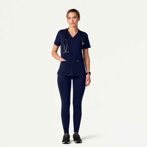 ULTRAsoft W30014 Women's Kass Slim 4-Pocket Scrub Top Midnight Navy