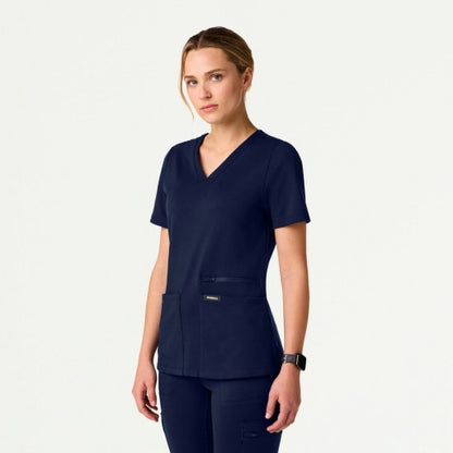 ULTRAsoft W30014 Women's Kass Slim 4-Pocket Scrub Top Midnight Navy