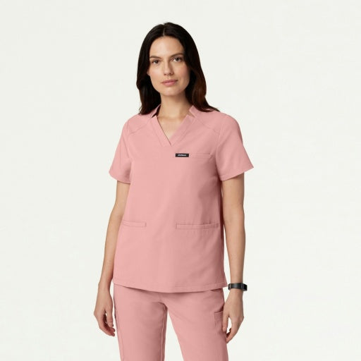 ULTRAlast W10002 Women's Helia Notched V-Neck Scrub Top Mauve