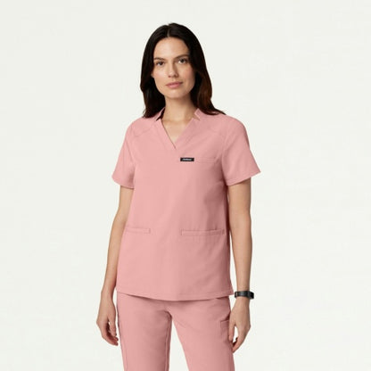 ULTRAlast W10002 Women's Helia Notched V-Neck Scrub Top Mauve