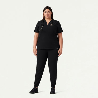 ULTRAlast W20003 Women's Silex Slim Knit-Waist Scrub Joggers Black