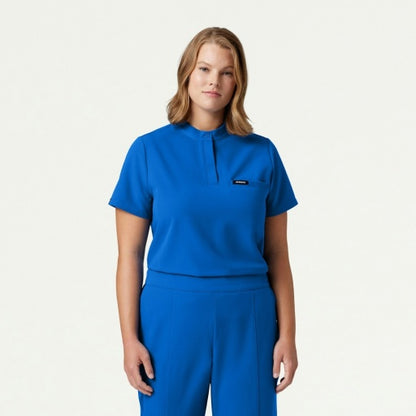 ULTRAlast W10006 Women's Savi Stand-Collar Scrub Top Royal Blue