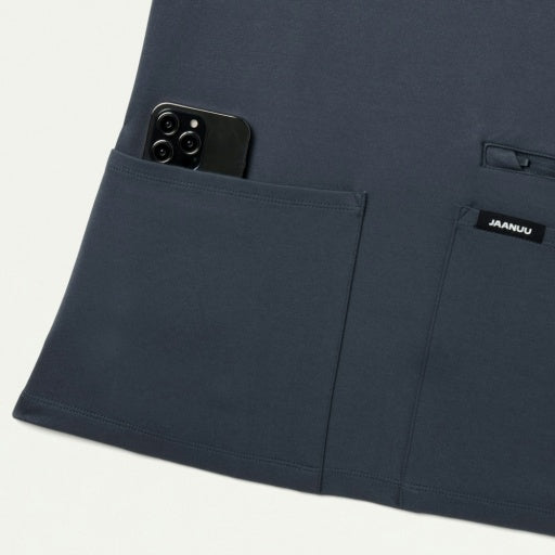 ULTRAsoft W30014 Women's Kass Slim 4-Pocket Scrub Top Carbon Gray